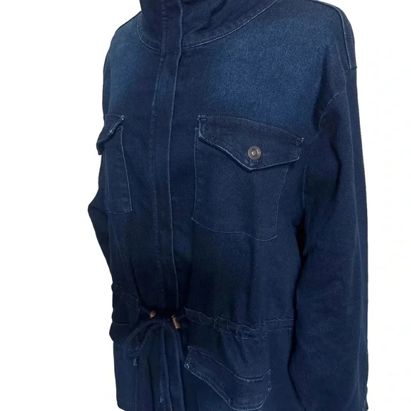 DG2 by Diane Gilman dark blue jean‎ utility jacket drawstring waist size 2X NEW - Picture 8 of 10